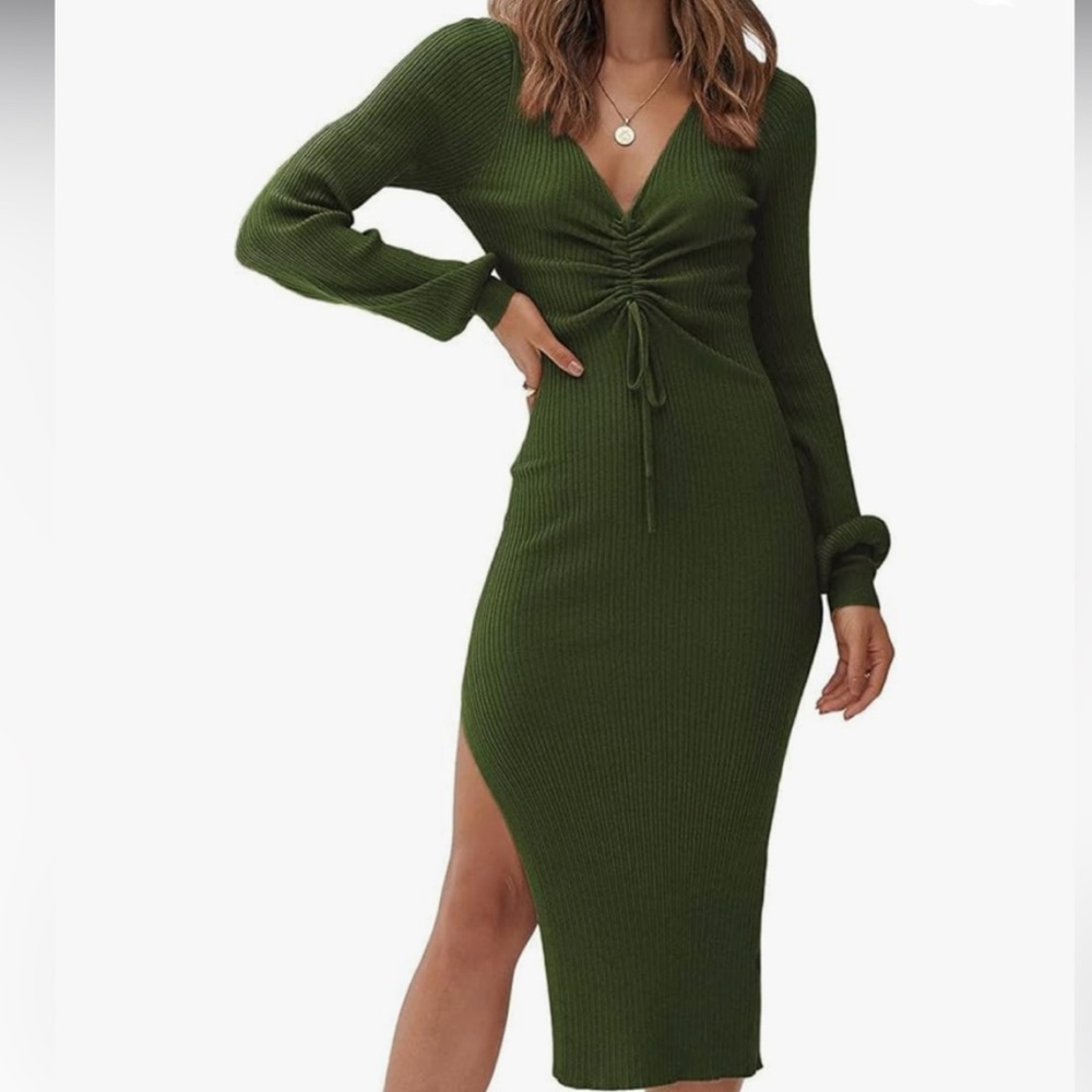 Olive green sweater dress. NWT